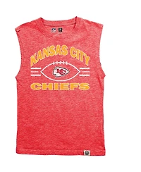 Wes & Willy Big Boys and Girls Heather Red Kansas City Chiefs Muscle Tank Top