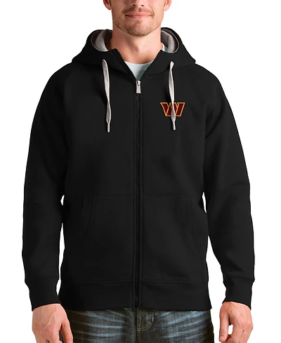 Antigua Men's Black Washington Commanders Victory Full-Zip Hoodie