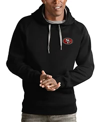 Antigua Men's Black San Francisco 49ers Logo Victory Pullover Hoodie