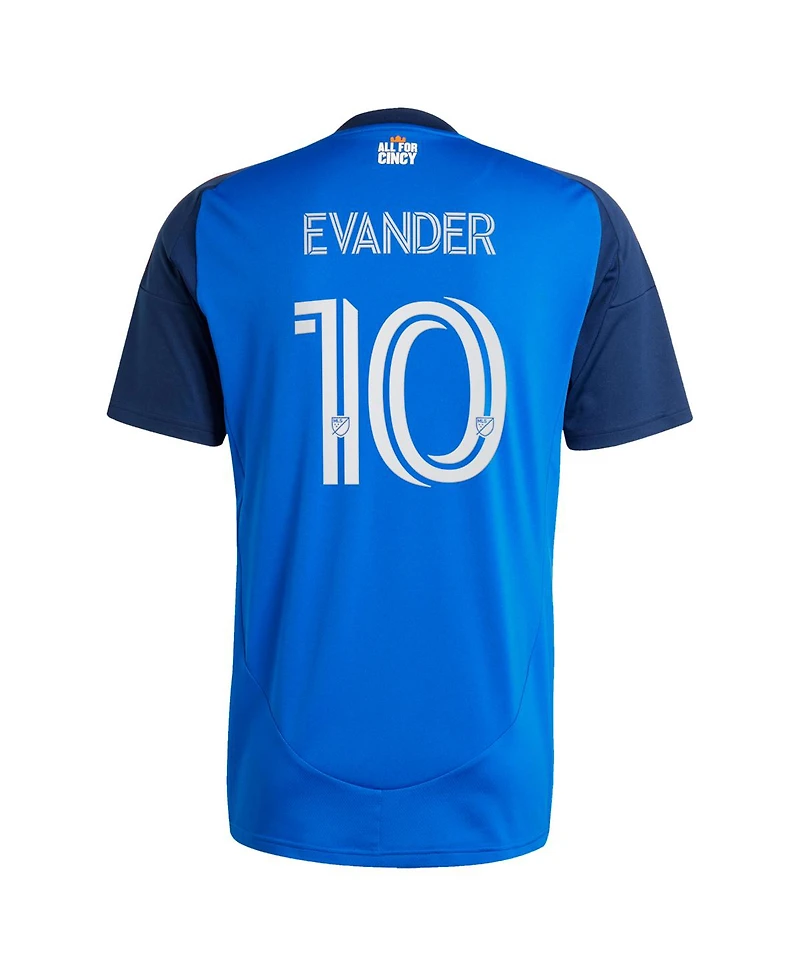 Adidas Men's Evander da Silva Ferreira Blue Fc Cincinnati 2025 Orange and Legacy Kit Replica Jersey