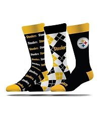 Strideline Men's and Women's 3-Pack Pittsburgh Steelers Business Knit Crew Socks