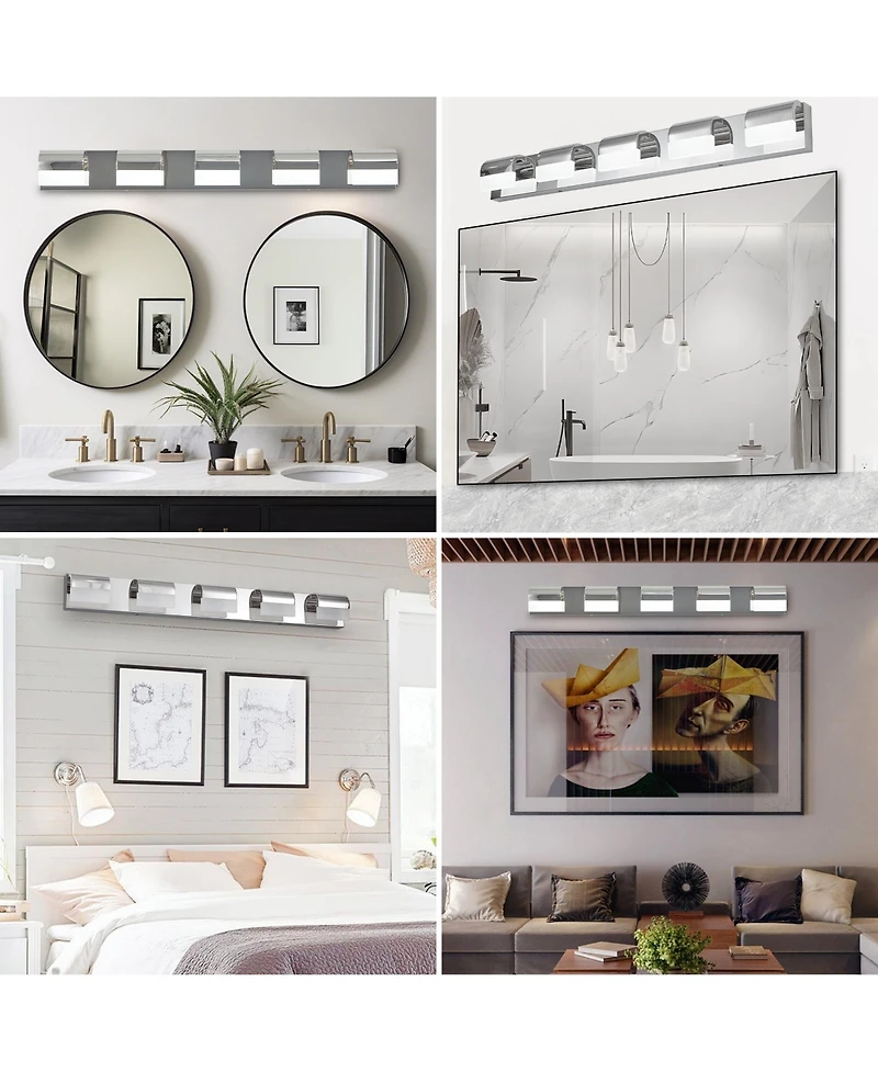 Busdays 5 Light Led Modern Bathroom Vanity Lighting Over Mirror Bath Wall Light Fixture