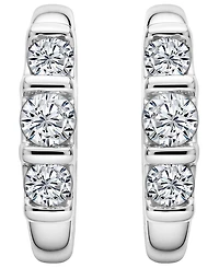 Macy's Diamond (1/2 ct. t.w.) Hoop Earrings in Sterling Silver
