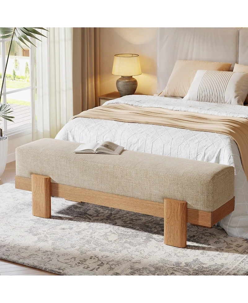 Slickblue Upholstered Entryway Bench with Mdf Frame