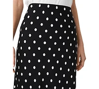French Connection Women's Ennis Satin Polka Dot Pull-On Midi Skirt