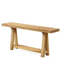 Slickblue Solid Wood Sofa Table with Open Shelves for Hallway or Entry
