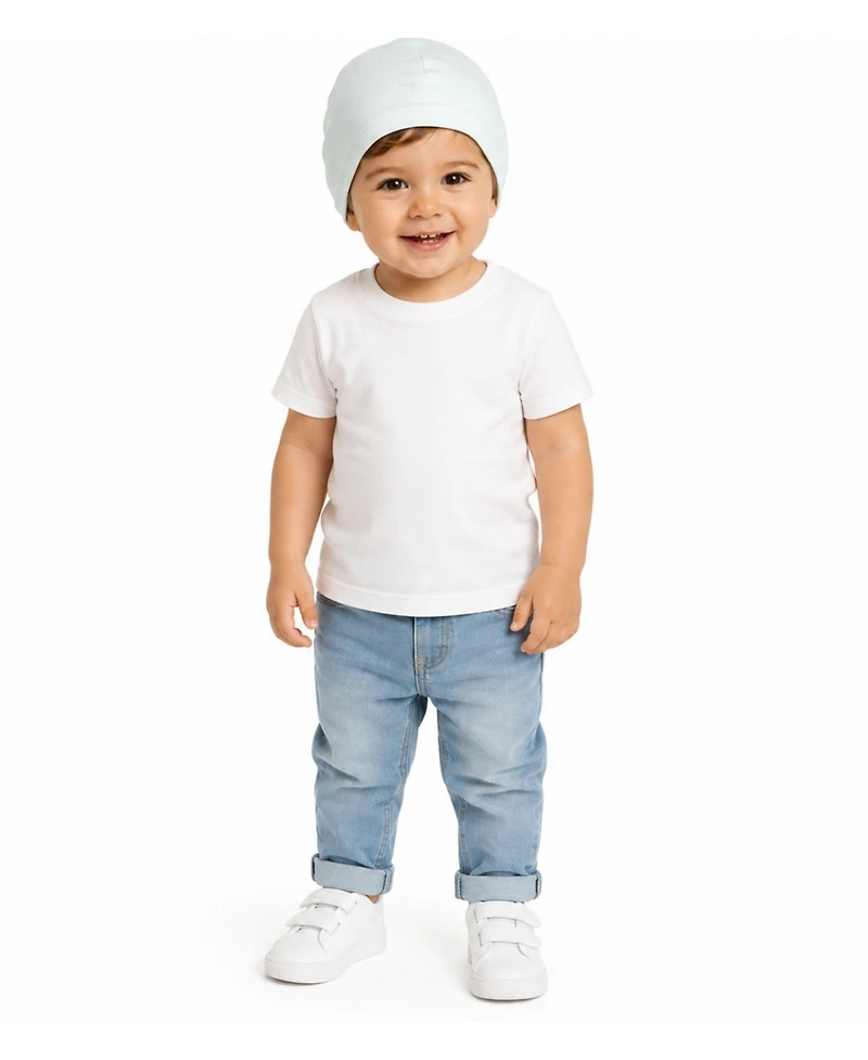 MeMoi Baby Girls Basic No-Fold 100% Cotton Fine-Gauge Beanie