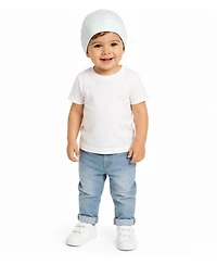 MeMoi Baby Girls Basic No-Fold 100% Cotton Fine-Gauge Beanie