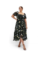 City Chic Women's Shayla Petal Print Maxi Dress