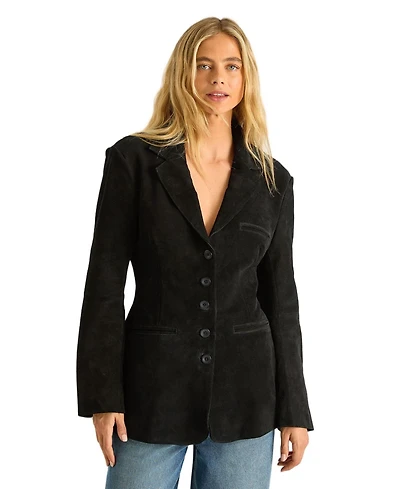 Nasty Gal Women's Real Suede Cinched Waist Blazer