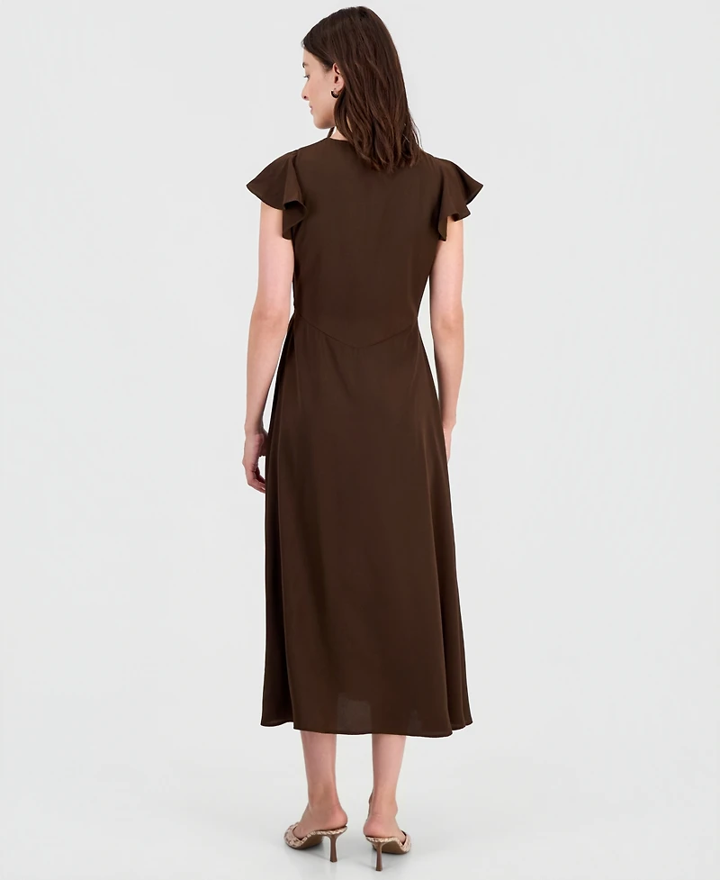 I.n.c. International Concepts Women's Flutter-Sleeve A-Line Midi Dress, Macy's Exclusive