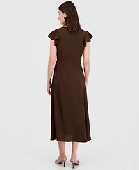 I.n.c. International Concepts Women's Flutter-Sleeve A-Line Midi Dress, Macy's Exclusive