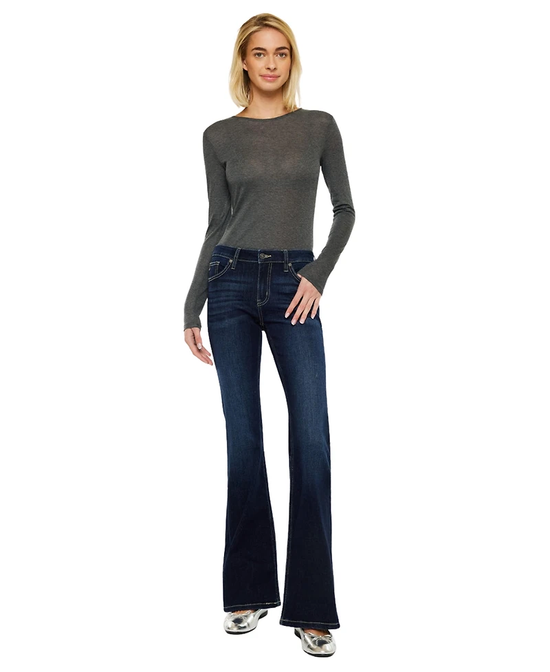 KanCan Women's Samuel Mid Rise Flare Jeans