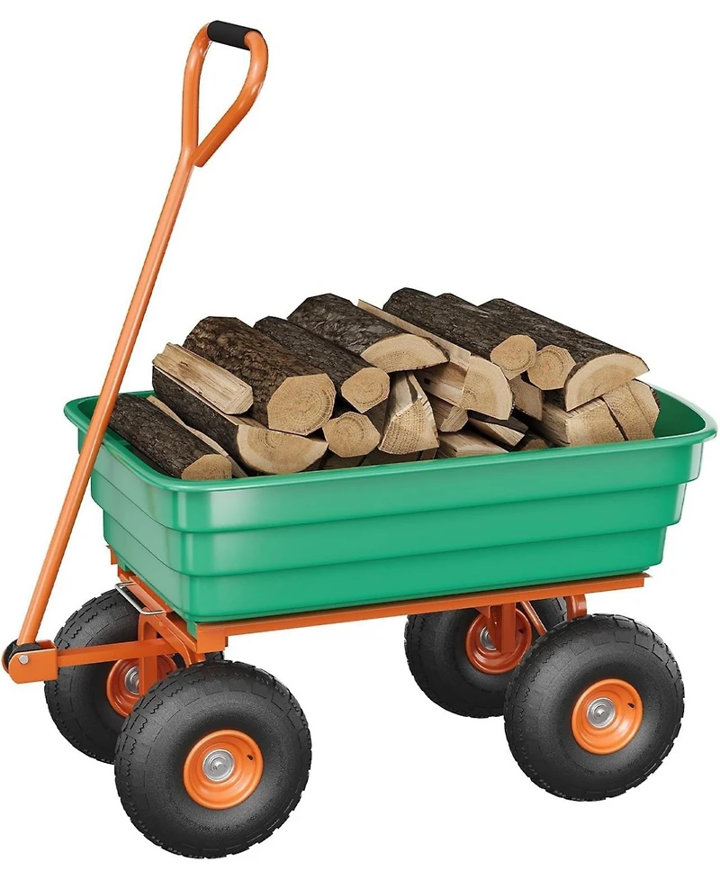 gaomon 1200 Lbs Heavy-Duty Garden Dump Cart Poly Yard Wagon with 13-Inch All-Terrain Tires Quick Release Dump and Adjustable