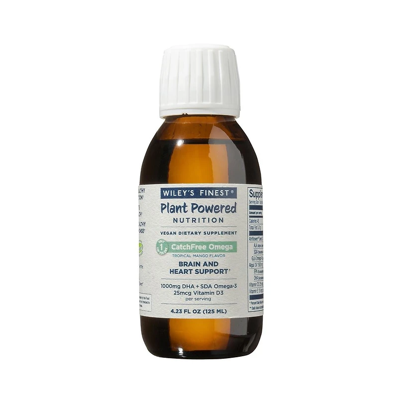 Wiley s Finest CatchFree Omega - Omega-3 Liquid - Algae Oil, Mango
