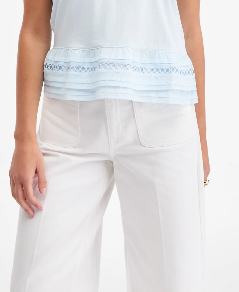 On 34th Women's Cotton Layered Ruffled-Hem Woven Mix Tank Top, Macy's Exclusive