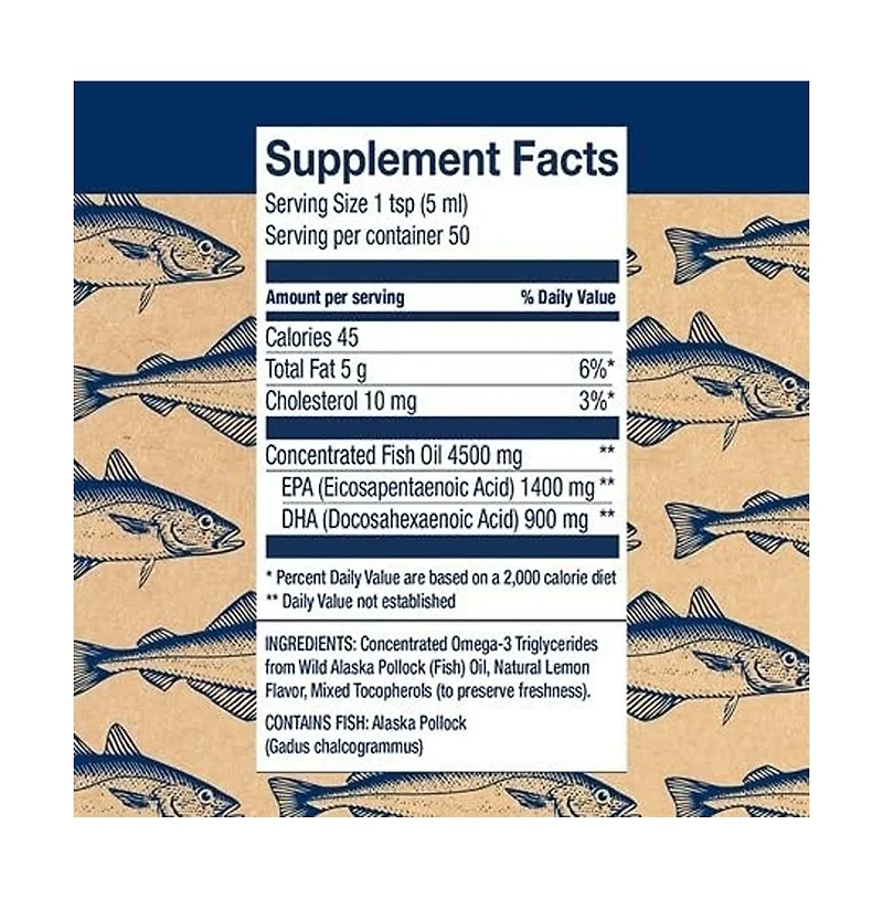 Wiley s Finest Wild Alaskan Fish Oil Peak Omega-3 Liquid Supplement - 2300mg Epa and Dha Omega-3s - Lemon Flavor