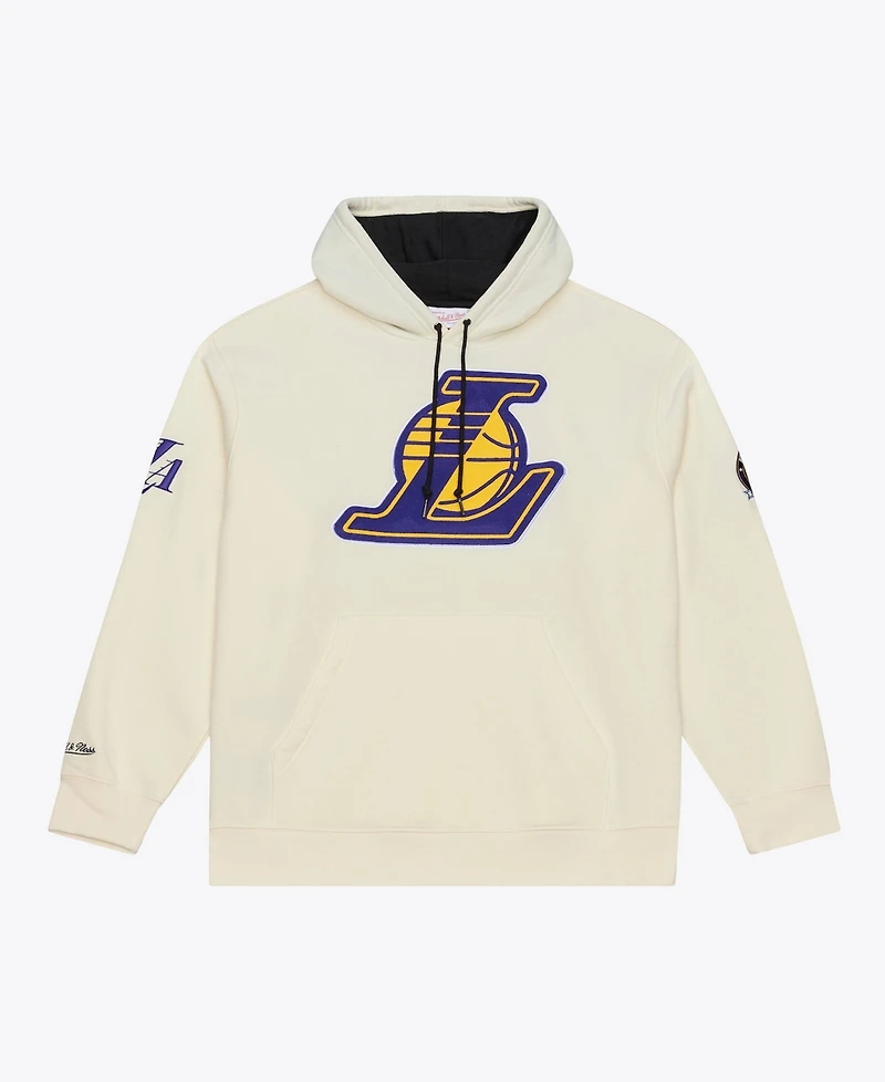 Mitchell & Ness Men's Cream Los Angeles Lakers Hardwood Classics Chainstitch Premium Fleece Hoodie