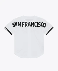 Mitchell & Ness Men's White San Francisco 49ers Monochrome Mesh Full-Button Baseball Jersey