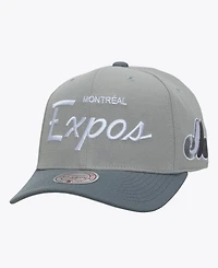 Mitchell & Ness Men's Gray Montreal Expos Cooperstown Thunderstorm Head Coach Pro-Crown Adjustable Hat