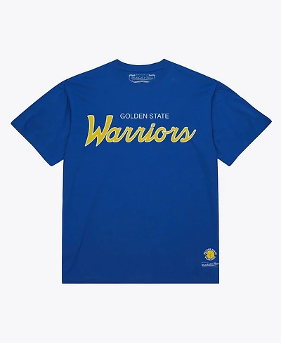 Mitchell & Ness Men's Royal Golden State Warriors Vintage Wordmark T-Shirt