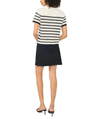 Vince Camuto Women's Cotton Striped Crewneck Sweater