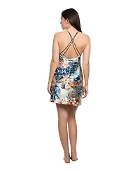 Linea Donatella Women's Floral Satin Chemise