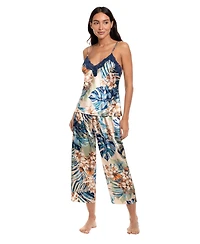 Linea Donatella Women's Printed Top and Cropped Pants, 2-Piece Set