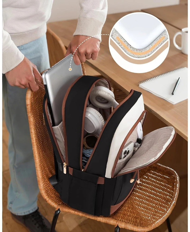 Lovevook Laptop Backpack for Women, 15.6 inch Waterproof College Woman with Compartment Computer Bag Travel Purse