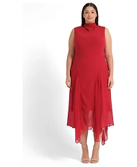 Estelle Women's Holly Halter Assymetric Sheath Midi Dress