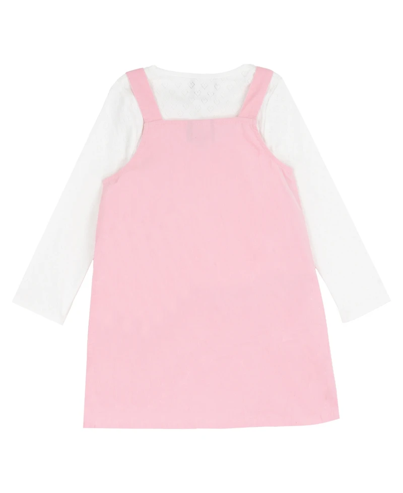 Rare Editions Girls' 2T-6x Long-Sleeve Top, Pink Heart Jumper and Handbag, 3-Piece Set