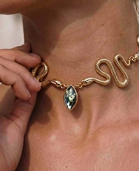 Ettika Gold-Plated Abalone Serpentina Choker Necklace