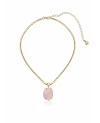 Ettika Gold-Plated Rose Pendant Snake Chain Necklace