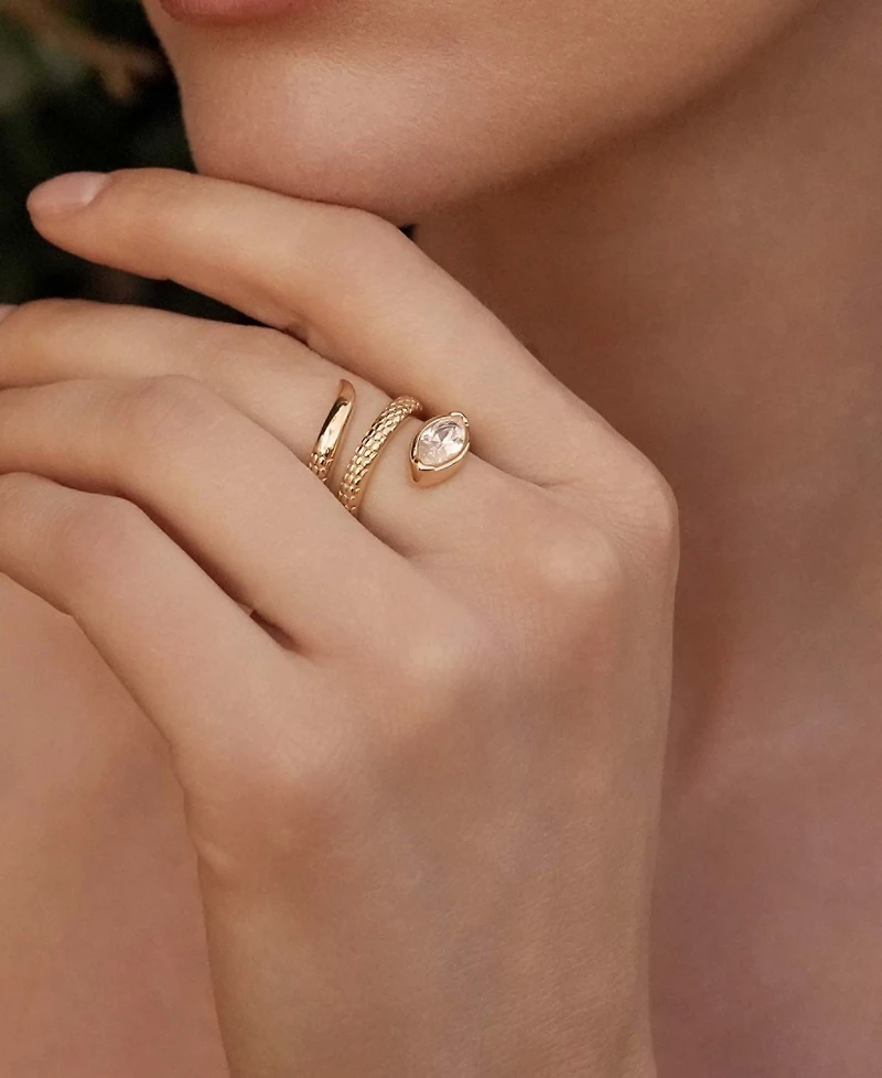 Ettika Gold-Plated Marquise Coiled Ring