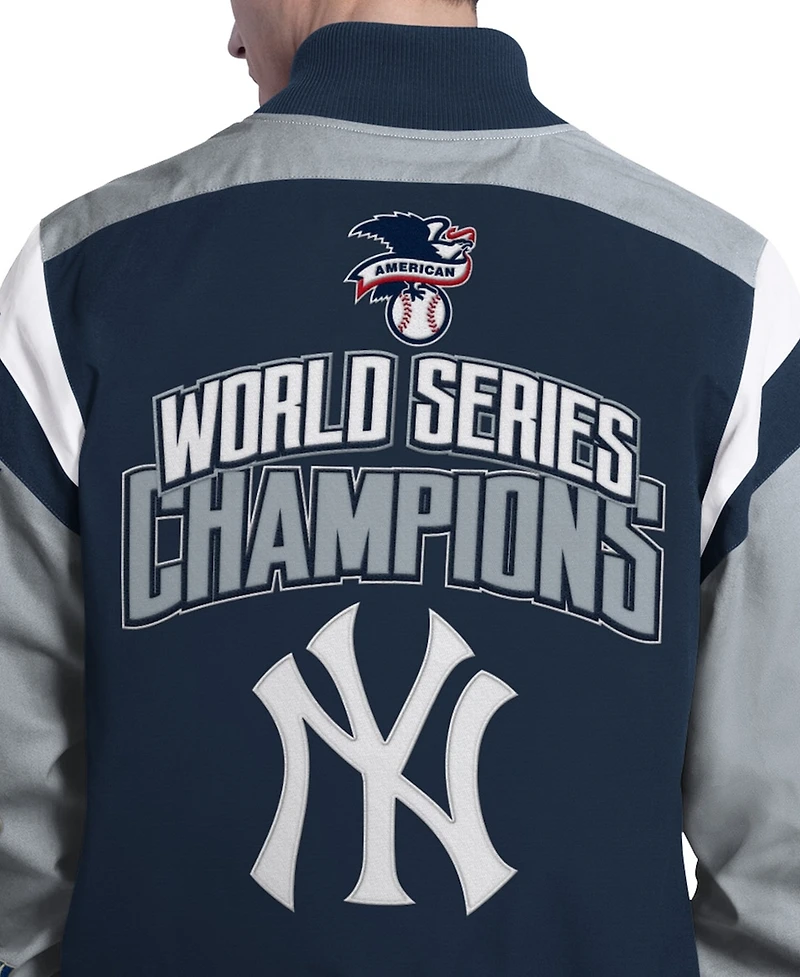 G-iii Sports by Carl Banks Men's Navy New York Yankees Strong Safety Commemorative Full-Snap Varsity Jacket