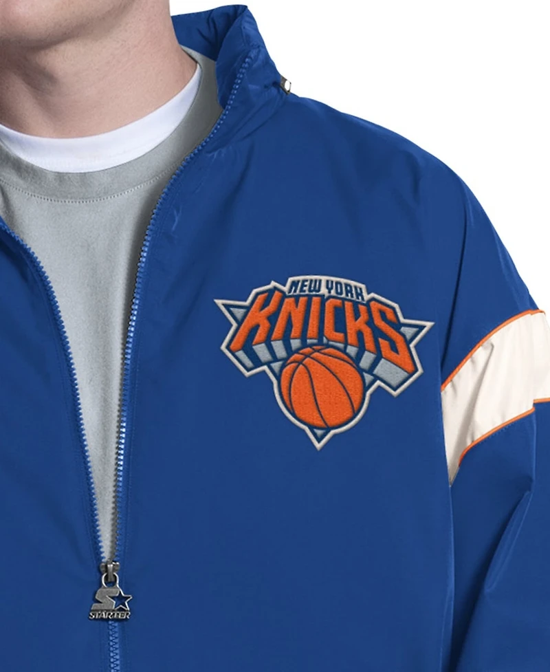 Starter Men's Royal New York Knicks The Gust Full-Zip Hooded Jacket