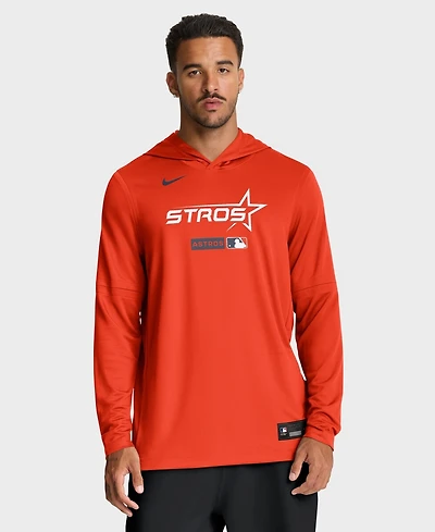Nike Men's Orange Houston Astros City Connect Dri-fit Long Sleeve Hooded T-Shirt