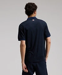 Nike Men's Navy Washington Nationals Authentic Collection Striped Victory Dri-fit Polo Shirt