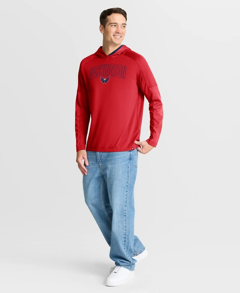 Fanatics Men's Red Washington Capitals Penalty Shot Long Sleeve Hoodie T-Shirt