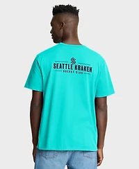 Fanatics Men's Light Blue Seattle Kraken Crash The Net Legacy T-Shirt