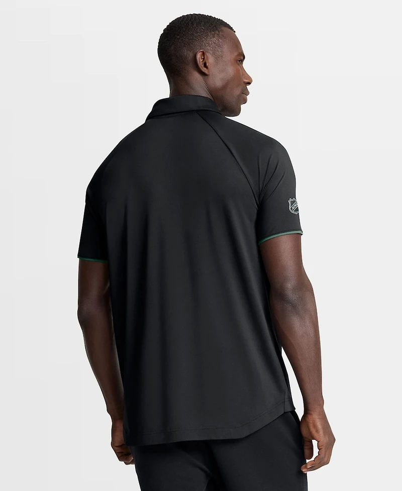 Fanatics Men's Black Minnesota Wild Authentic Pro Rink Raglan Polo Shirt