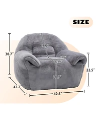 Rainsken Bean Bag Chair, Faux Fur with Filler Included, Soft Beanbag Chairs, Ergonomic, for Bedroom and Living Room