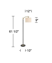 360 Lighting Rayna Mid Century Modern 61 1/2" Tall Standing Floor Lamps Set of 2 Lights Downbridge Task Foot Switch