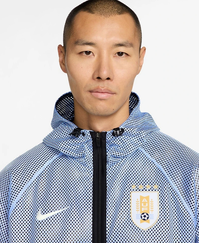 Nike Men's Light Blue Uruguay National Team 2026 Anthem Mesh Dri-fit Full-Zip Hooded Jacket