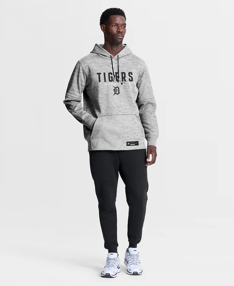 Nike Men's Heather Charcoal Detroit Tigers Authentic Collection Therma-fit Hoodie