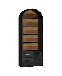 Slickblue 5 Tier Storage Bookshelf with File Drawer and Open Shelves