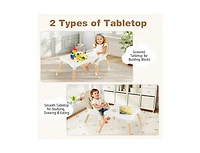 Slickblue Girls 5-in-1 Eat and Grow Convertible Wooden High Chair with Detachable Tray
