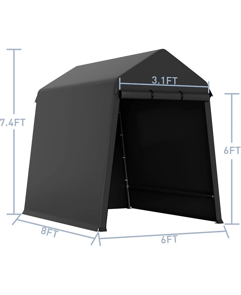gaomon Outdoor Portable Storage Shelter Shed with Rolled Up Zipper Doors and Vents
