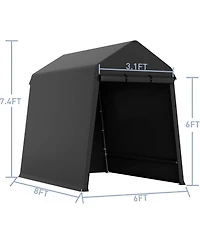 gaomon Outdoor Portable Storage Shelter Shed with Rolled Up Zipper Doors and Vents
