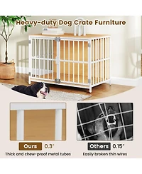 Cozito 40 in Dog Crate Furniture Kennel with Dual Lockable Double Doors
